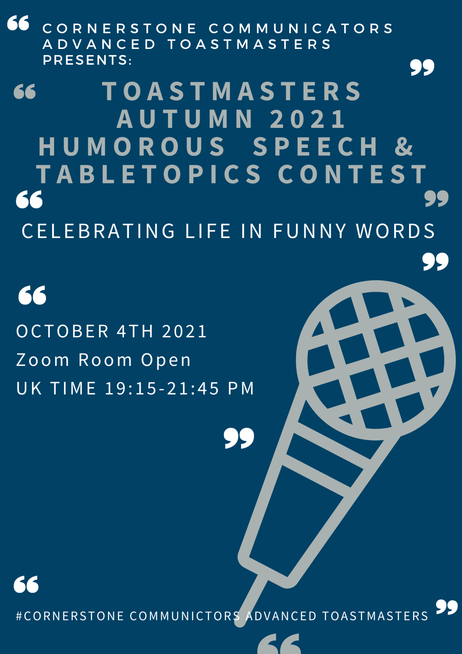 Autumn 2021 Humorous Speech and Table Topics Contest